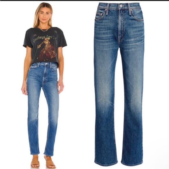 MOTHER Denim - Mother High Waisted Rider Skimp Jeans Cowboys Don’t Cry Size 29